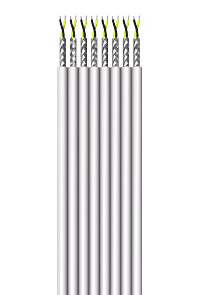Flachbandleitung, paarig geschirmt,  8 x (LiYC 2 x 0,14)-Y flach, 16 Adern