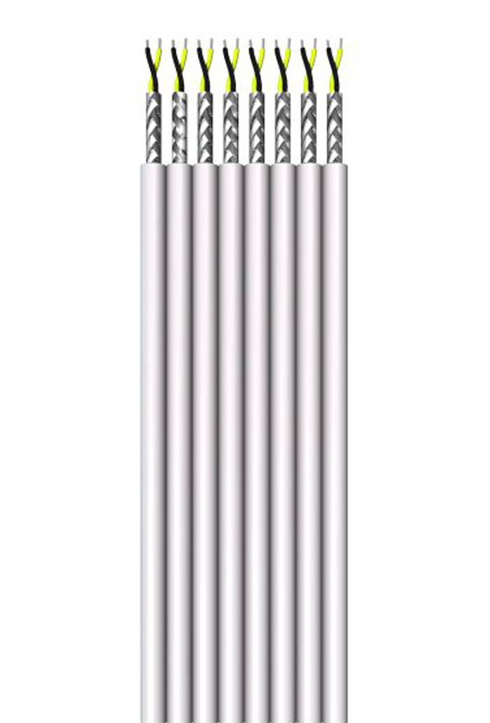 Flat Ribbon Cable, paired shielded,  8 x (LiYC 2 x 0,14)-Y flach, 16 Cores