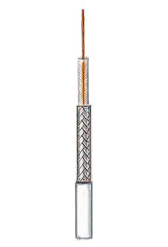 Koaxiale Hochfrequenzleitung AL-0,8/3,2 L, 1 Ader