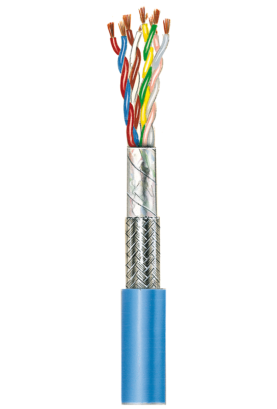 Control Cable, twisted pairs, shielded, blue Jacket LiYCY 0,75