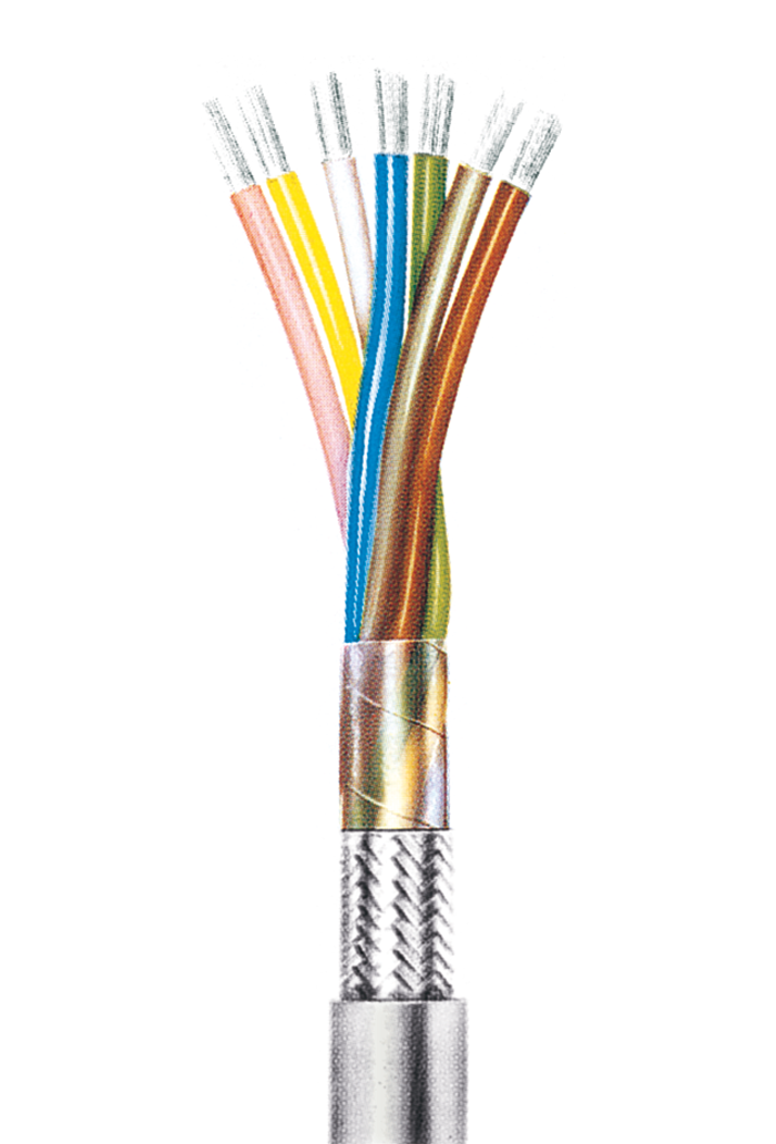 Flexible Steuerleitung mit Gesamtabschirmung LiYCY 0,75 nach VDE 0812, 7 Ader