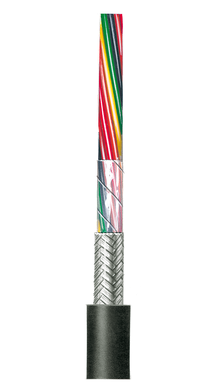 Control Cable, shielded, PUR-Medoxprotect-S jacket. AWG 20 C, 2 Cores