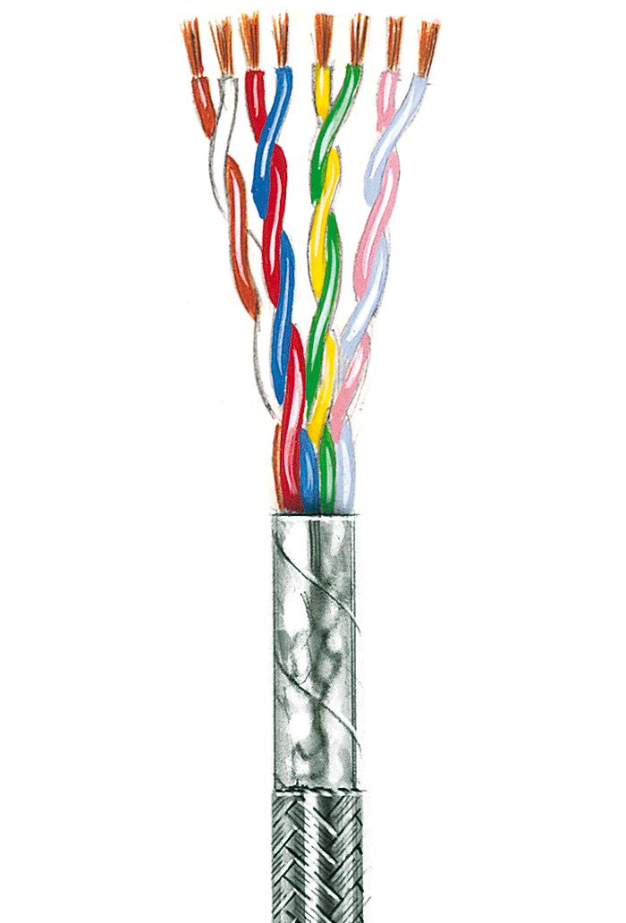 Flexible Anschlussschnüre, paarverseilt, geschirmt LiYCY 0,14, 12 Adern